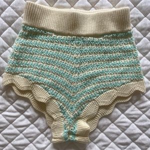 For love & lemons lizzy striped knit shorts